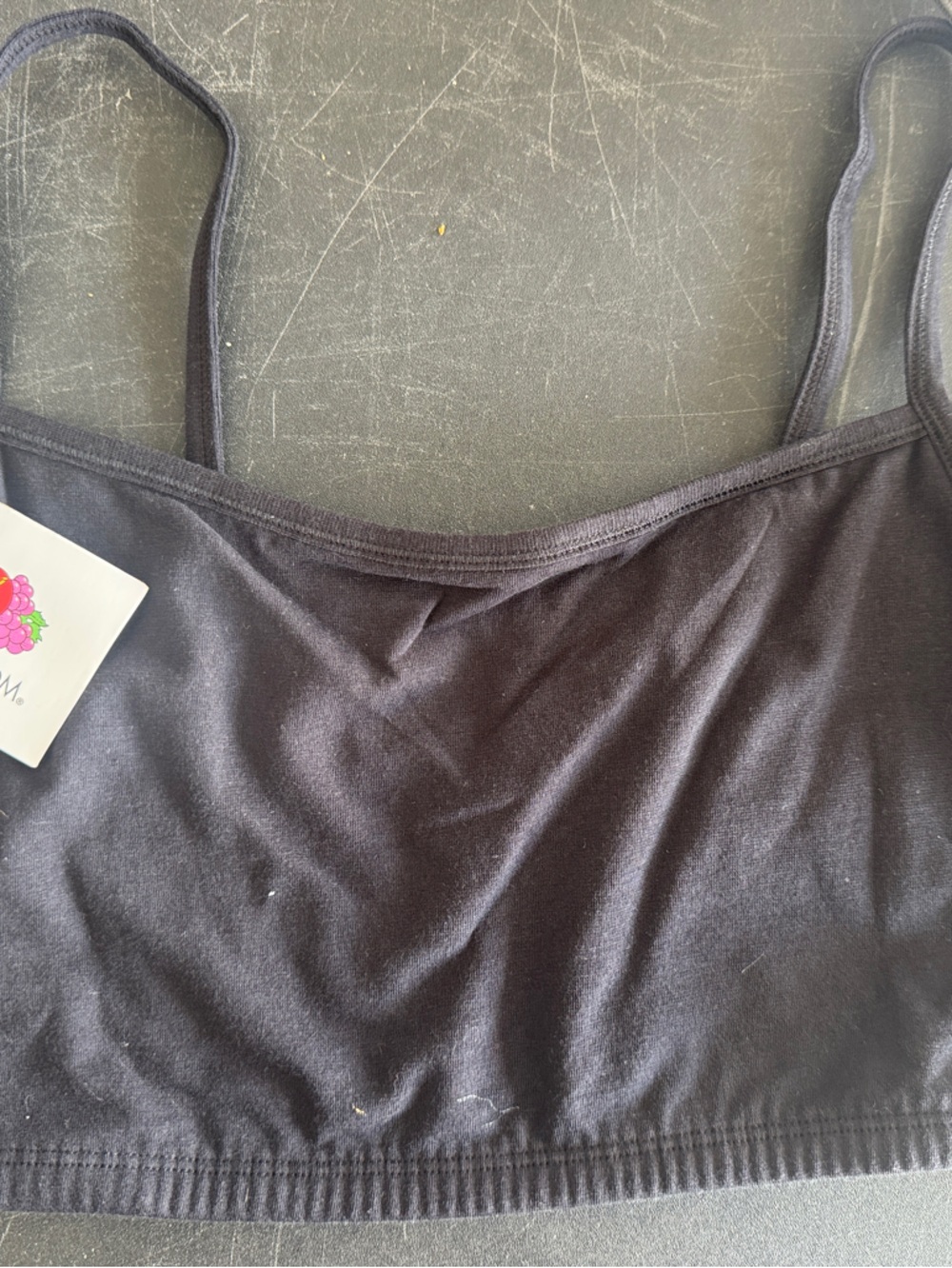 Fruit of the Loom Black Seamless Crop Bralette